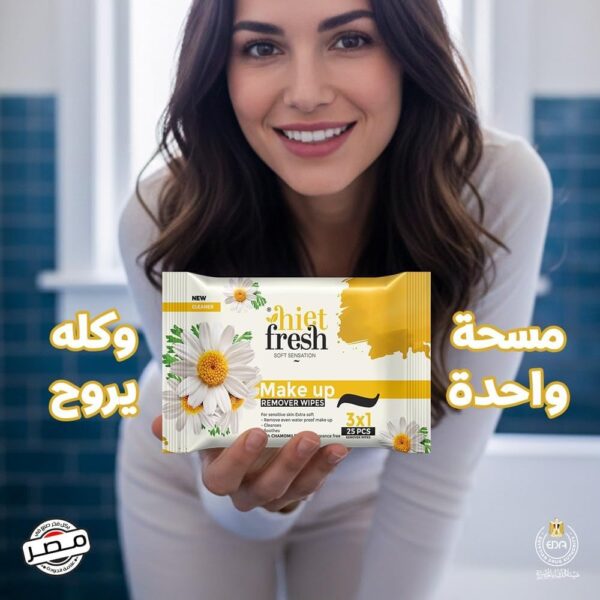 مناديل مبلله إزالة مكياج 300 منديل (12 عبوة)، تنظيف فعال ولطيف على البشرة، تزيل المكياج المقاوم للماء بدون جفاف، مناسبة لكل أنواع البشرة من هايت فريش